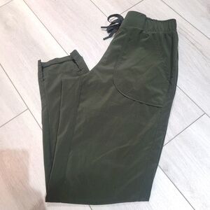 All In Motion Womens Stretch Athletic Pants XS Olive Green Drawstring Athleisure